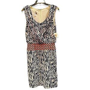NWT Suzi Chin for Maggy Boutique Purple White Abstract Draped Sleeveless Dress 4